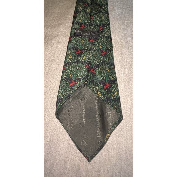 Vintage Christian Dior Deer Forest Tie Silk Necktie - Picture 2 of 2